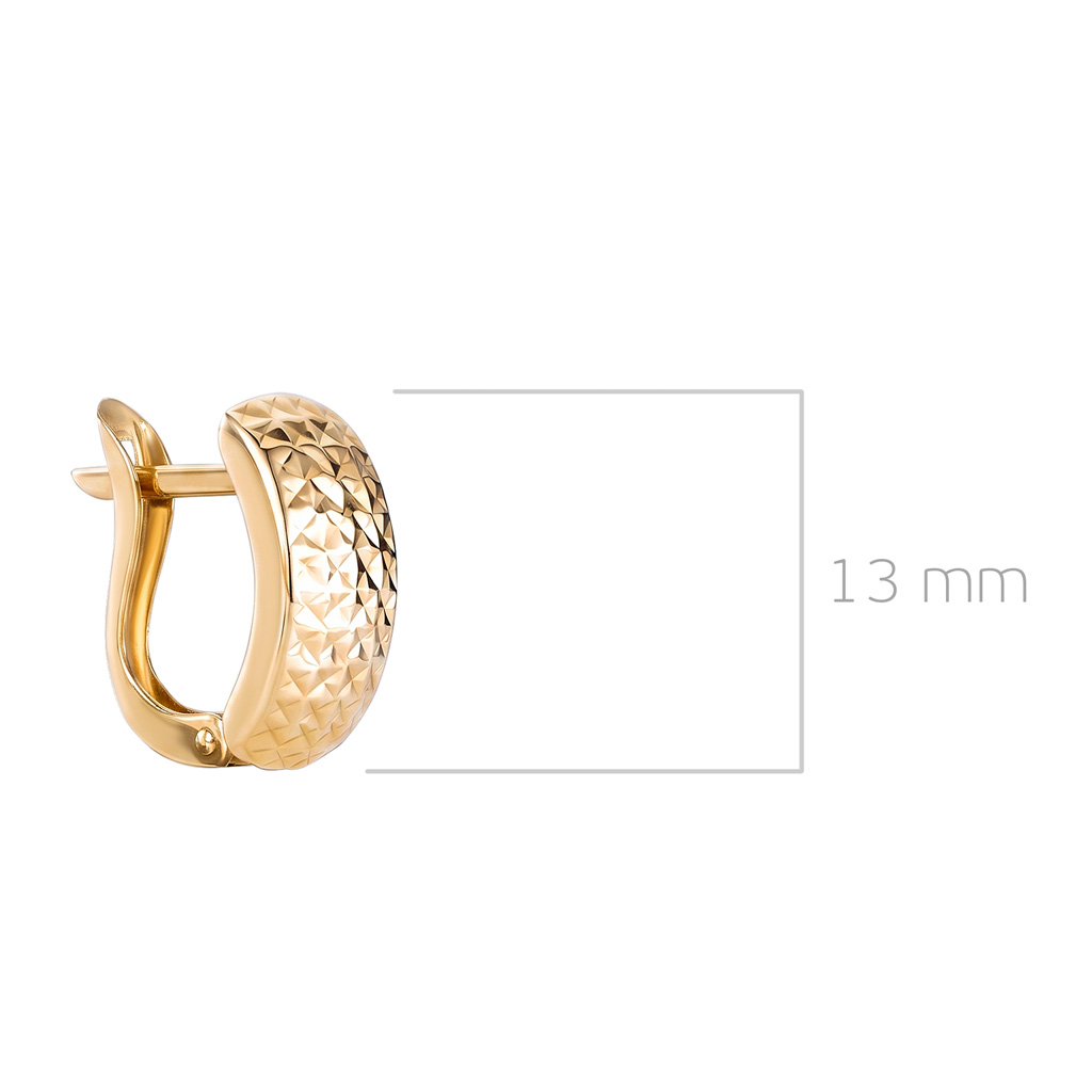 Серьги с английским замком из желтого золота