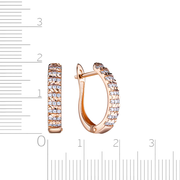 Серьги с английским замком из красного золота