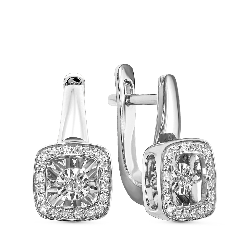 Серьги из белого золота