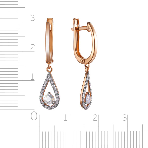 Серьги с английским замком из красного золота