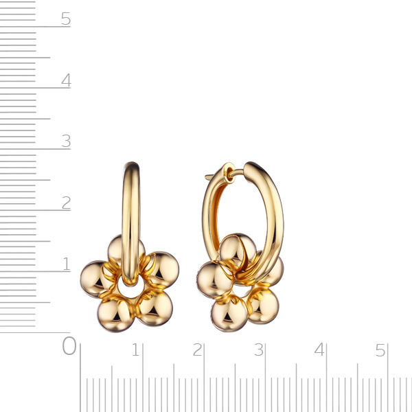 Серьги Конго из серебра с золочением