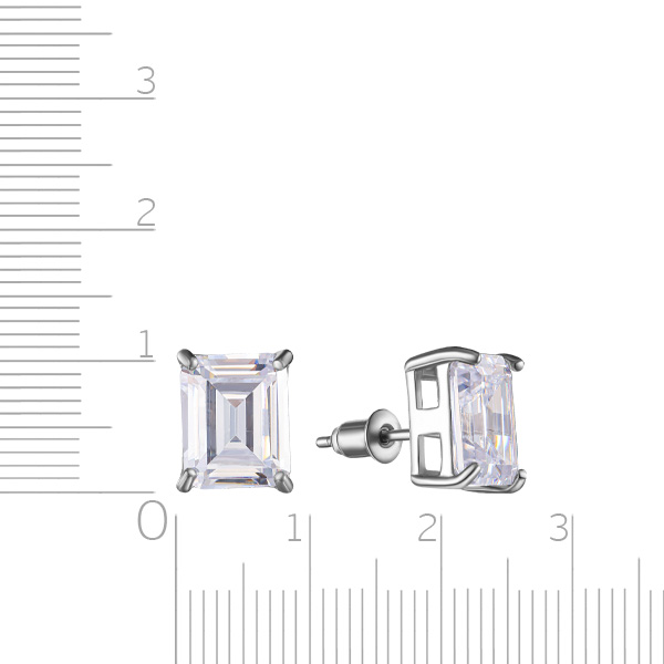 Серьги из серебра с цирконием