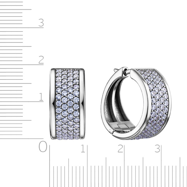 Серьги Конго из серебра с фианитами