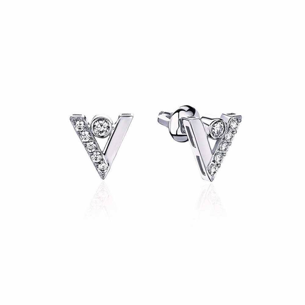 Серьги из платины с фианитами