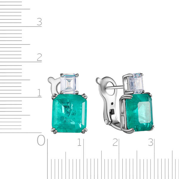 Серьги из серебра с цирконием