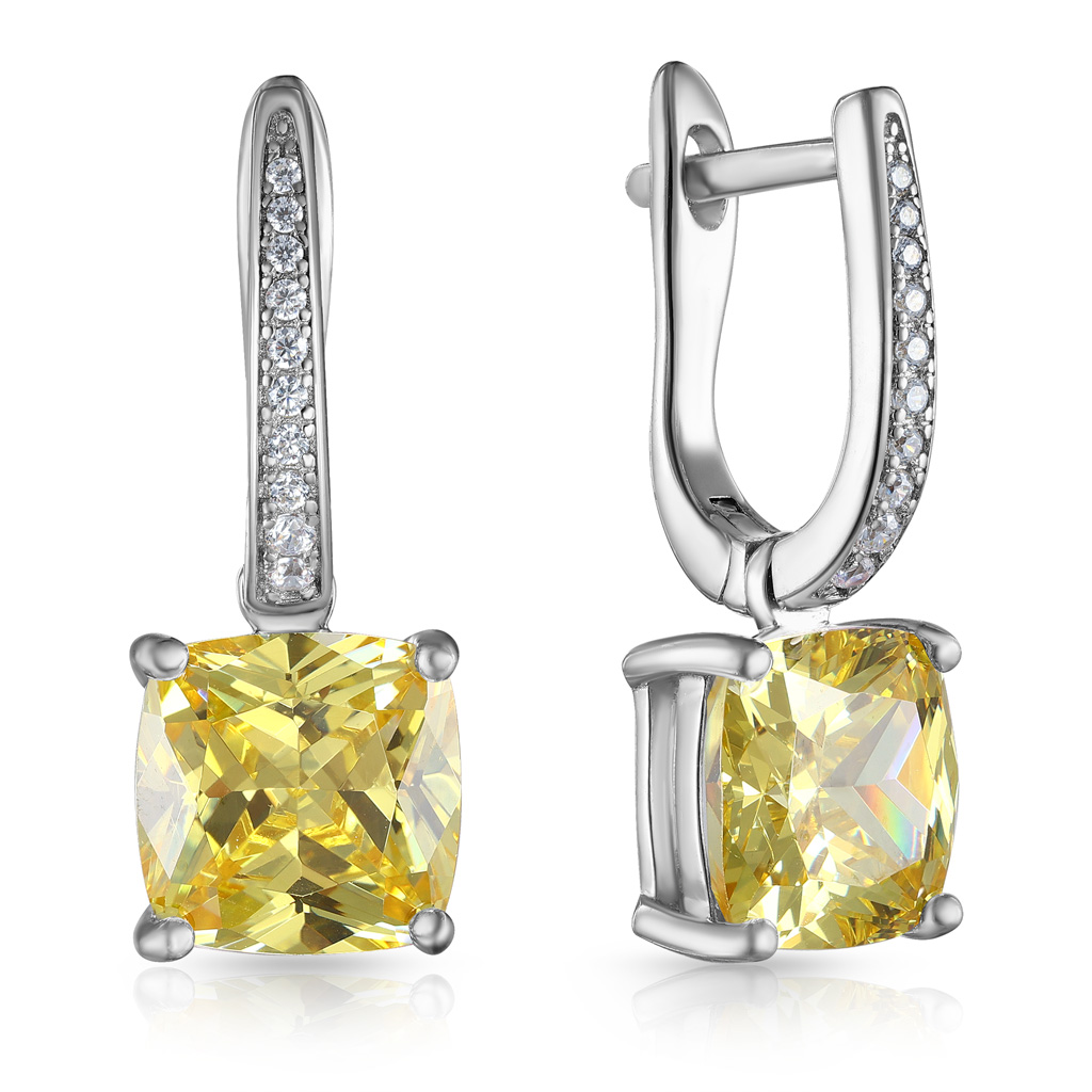 Серьги из серебра с цирконием