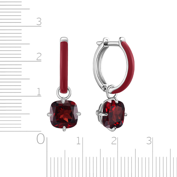 Серьги с английским замком из серебра с эмалью