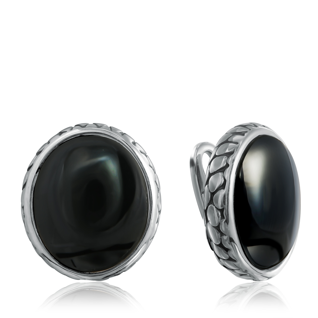 Серьги из серебра с агатами