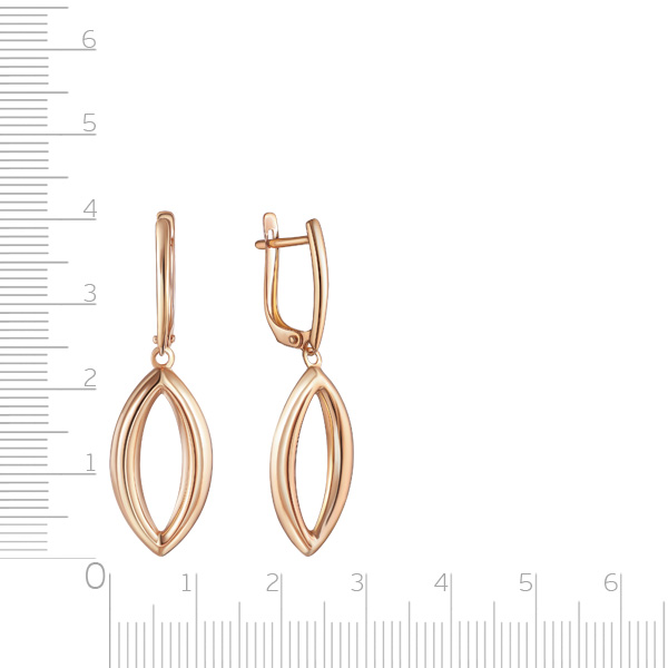 Серьги с английским замком из красного золота