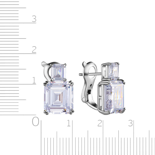 Серьги из серебра с цирконием