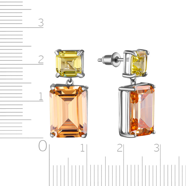 Серьги из серебра с цирконием