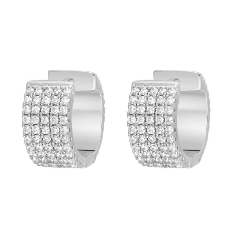 Серьги Конго из серебра с фианитом