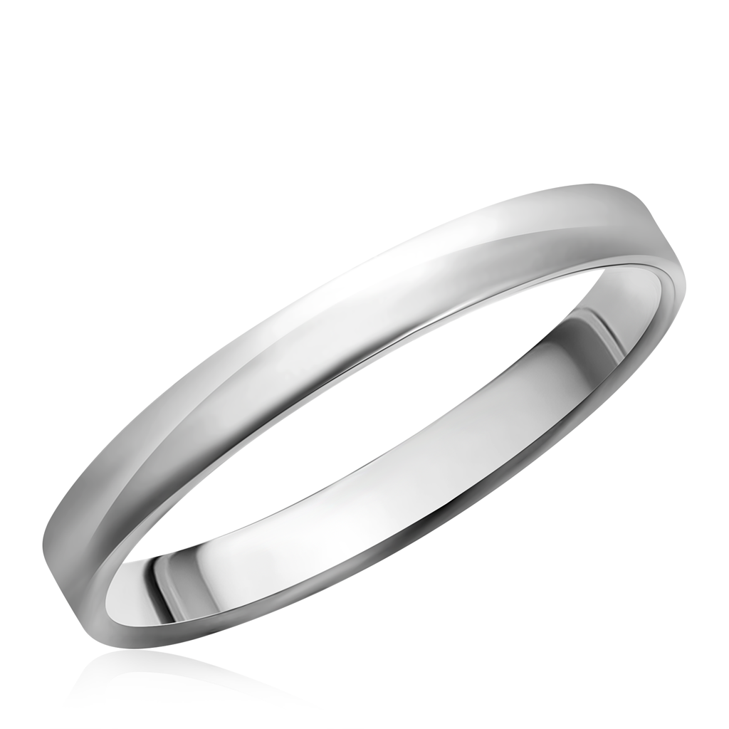 Кольцо обручальное из белого золота