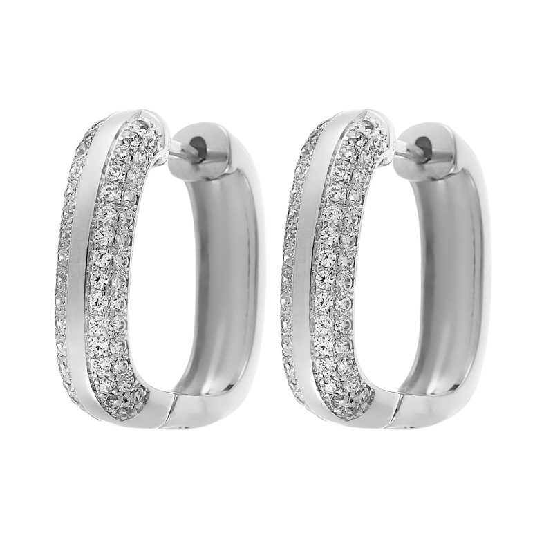 Серьги Конго из серебра с фианитами