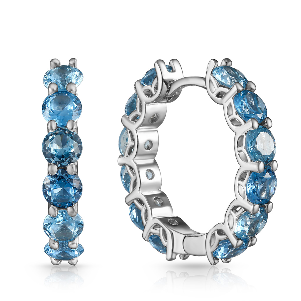 Серьги из серебра с цирконием