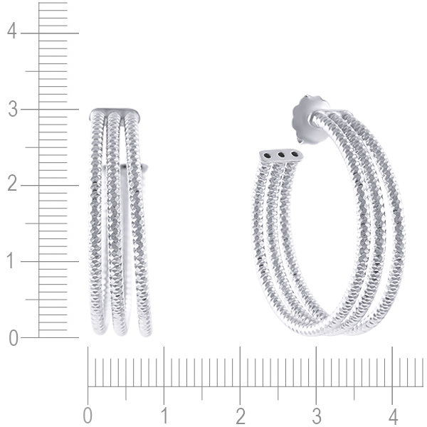 Серебряные серьги конго