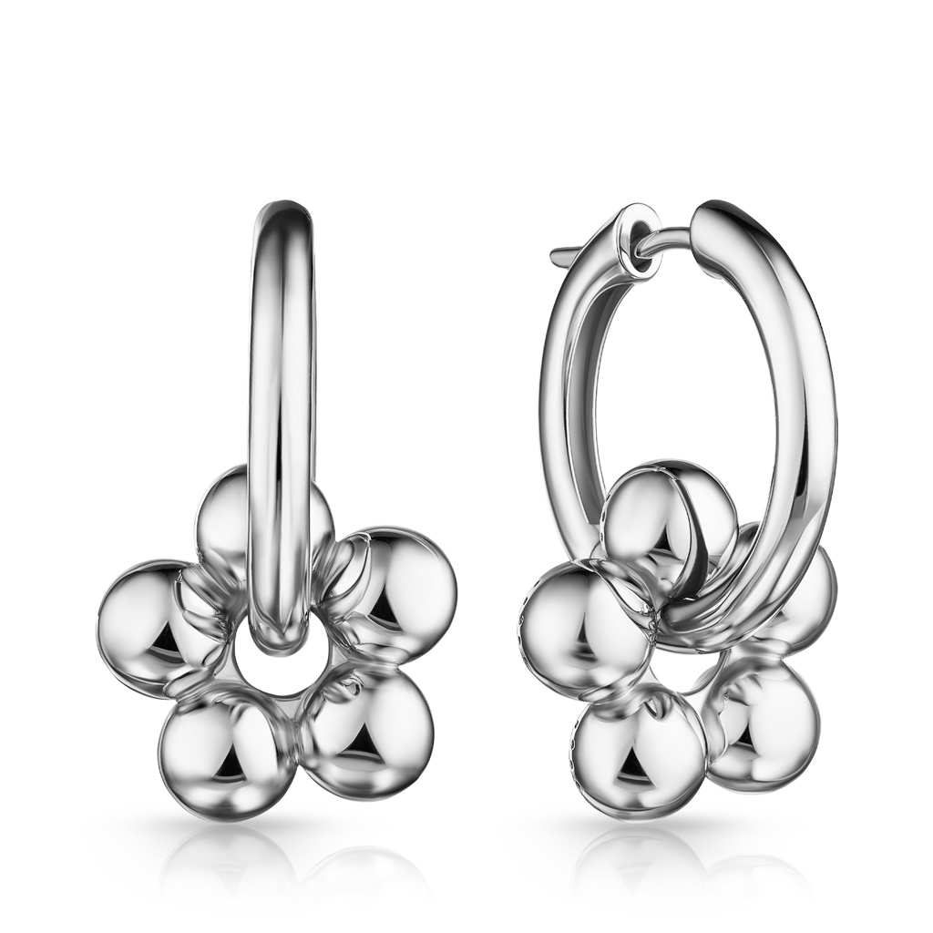 Серьги Конго из серебра