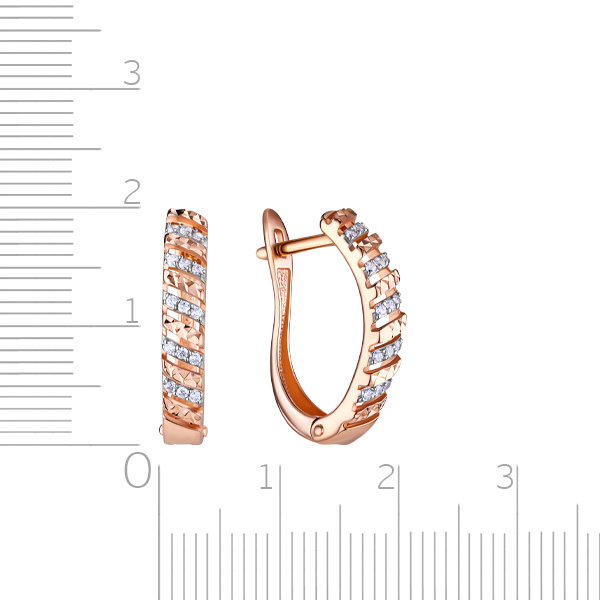 Серьги с английским замком из красного золота