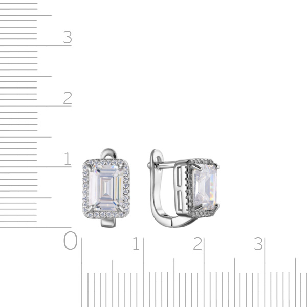 Серьги из серебра с цирконием