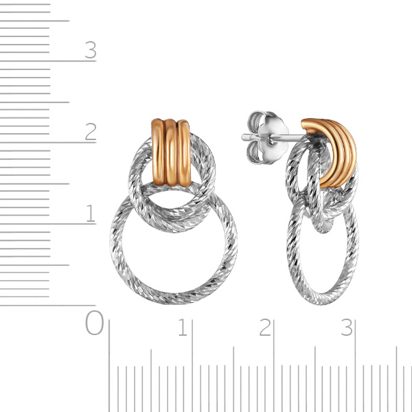 Серьги из серебра с золочением