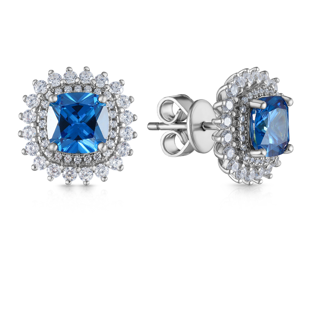Серьги из серебра с цирконием