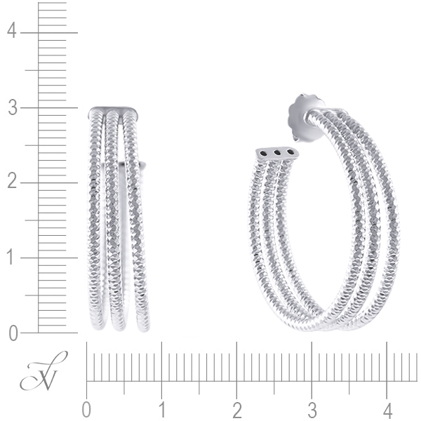 Серебряные серьги конго