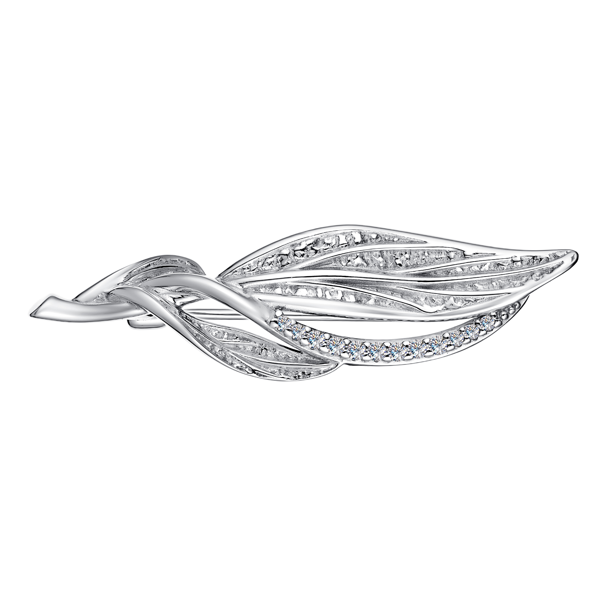 Брошь из серебра с фианитами