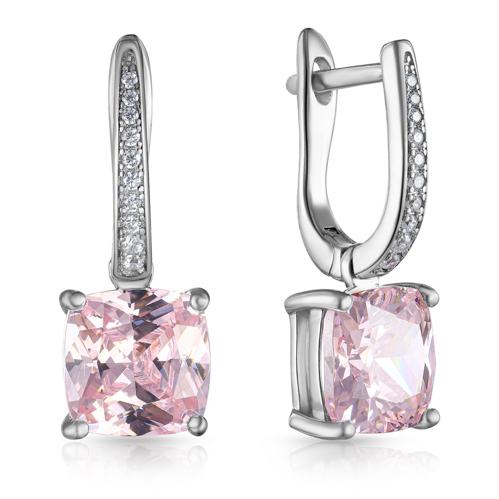 Серьги из серебра с цирконием