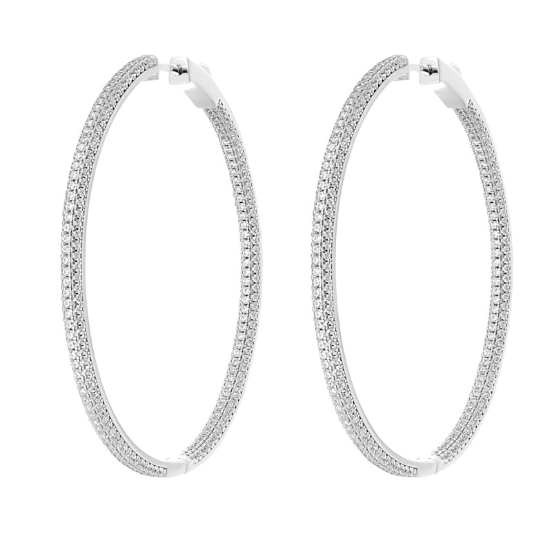 Серьги Конго из серебра с фианитом