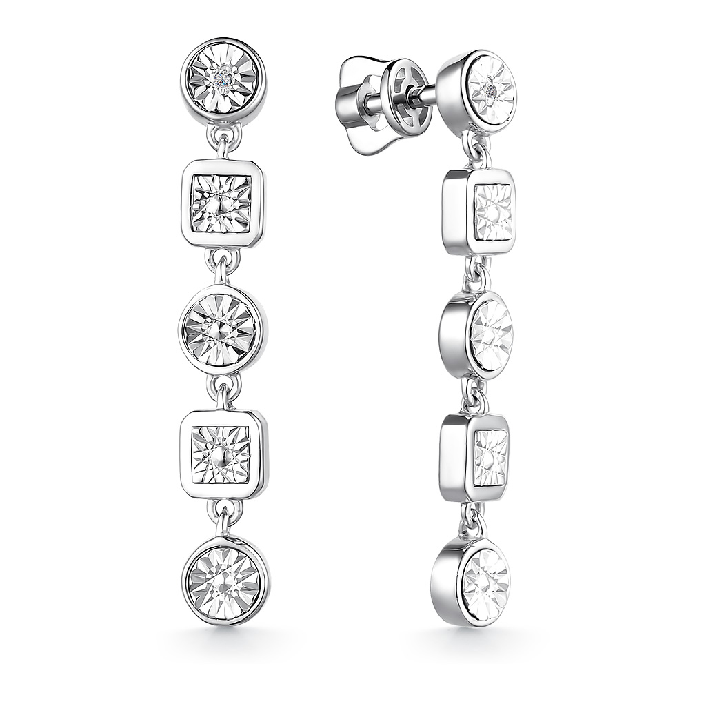Серьги из серебра с бриллиантами